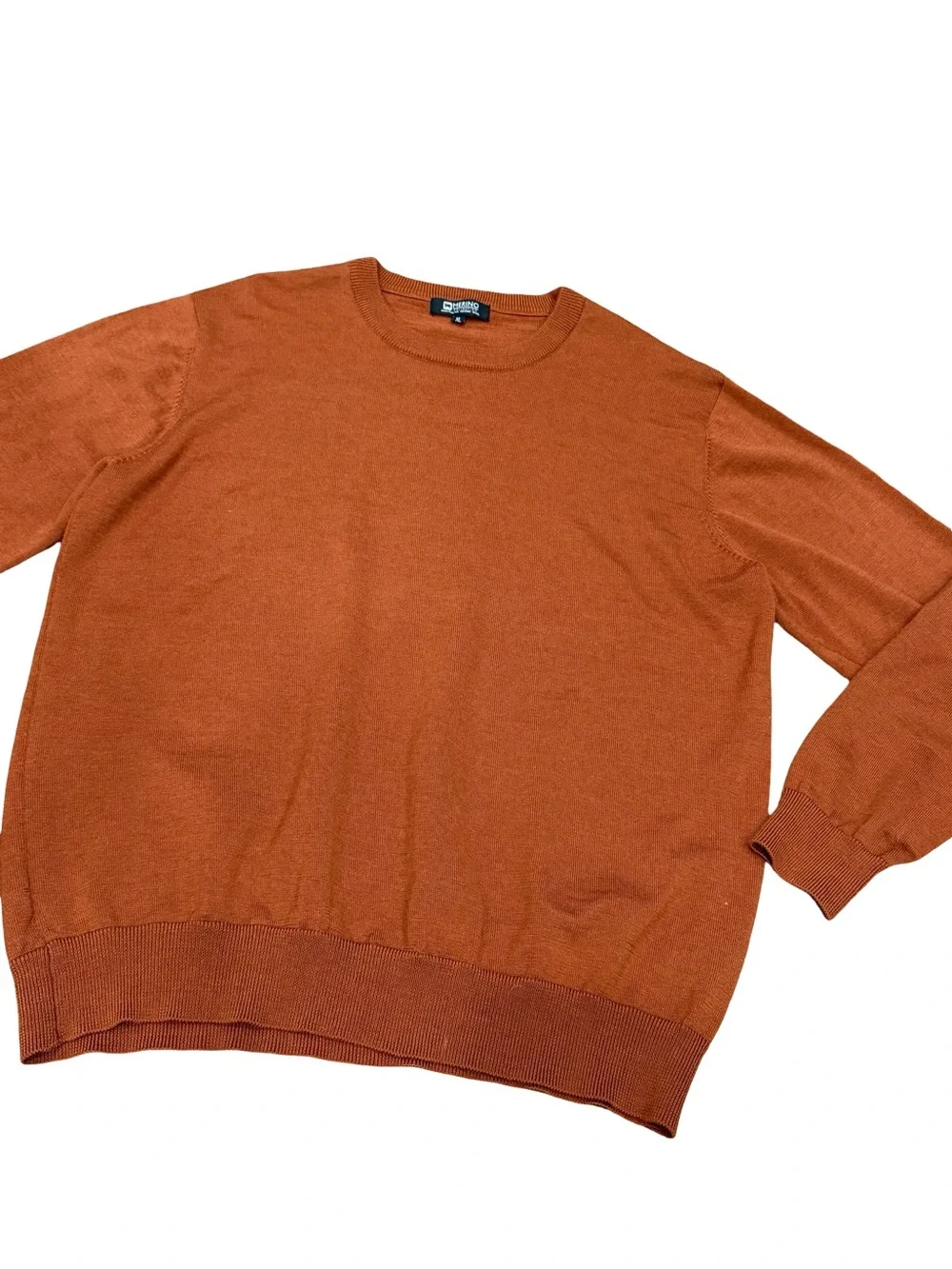 🌟 Merino Collection Australian Merino Wool Rust Orange Crewneck Sweater Size XL